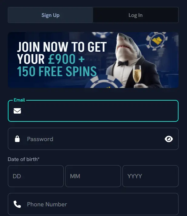 Registration at SpinShark