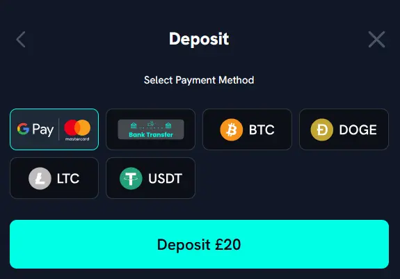 SpinShark deposit